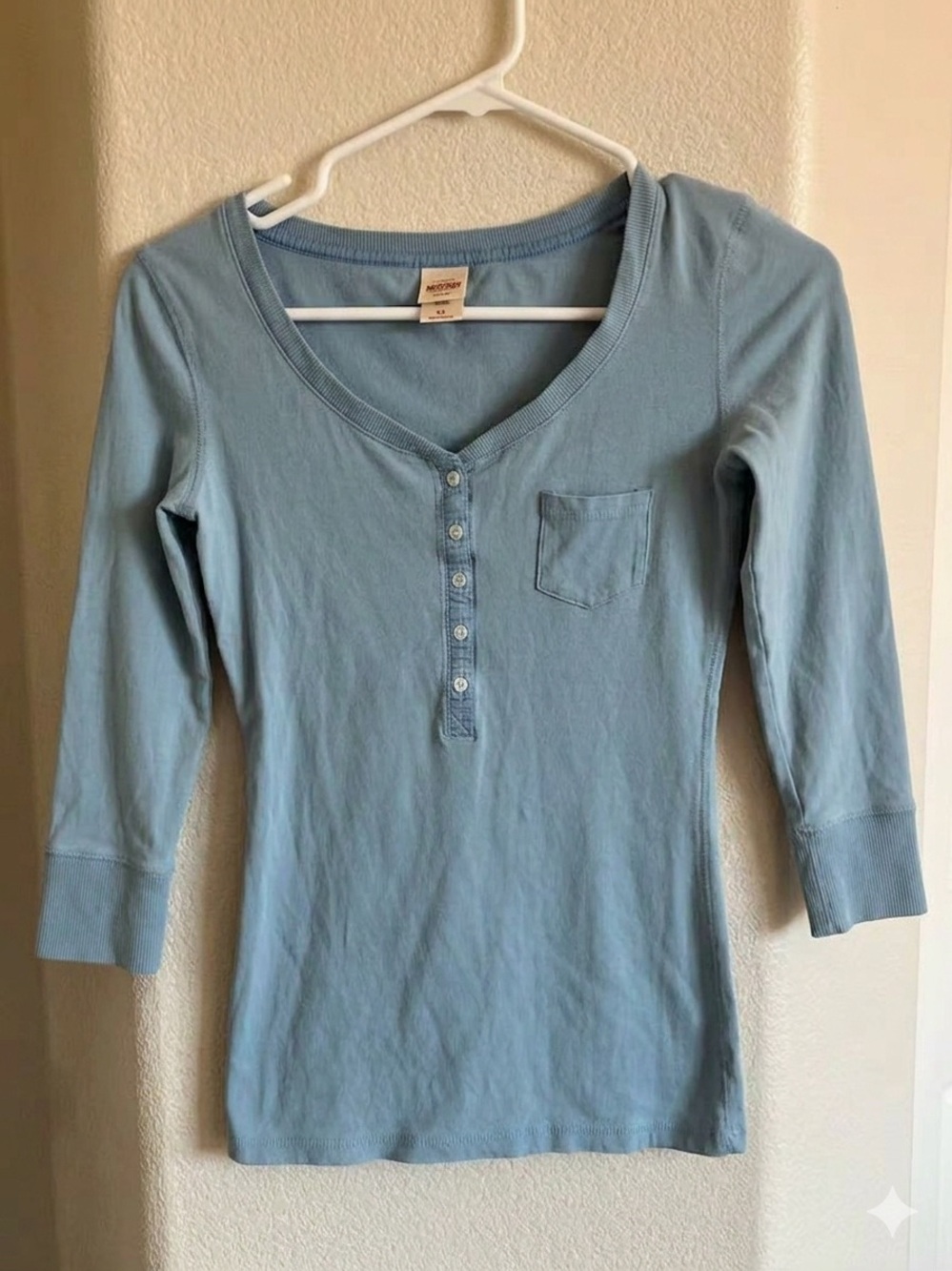 Mossimo Supply Co. Light Blue Henley Top